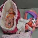 CUTE STONE 12" Baby Doll Playset for Girls Pretend Play Baby Care Toy with Carrier Bassinet, High Chair, Clothes & Accessories