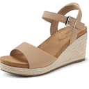 SHIBEVER Women's Wedge Platform Sandals: Espadrille Dressy Comfortable Summer Open Toe Ankle Strap Buckle Women Sandal 8.5