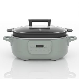 MAGNIFIQUE 6 Quart Multi-Cooker, with 8-in-1 Casserole Programmable Slow Cooker, Dutch Oven, Pasta, Nonstick, Oven Safe Pot to 500F Olive Olive