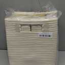 UBBCARE Set of 3 Cotton Rope Basket 11 X 10.5 X 10.5 Inches, Woven Storage Baskets for Shelves, Organizing with Handles, Cube Storage Bins for Storage Books, Magazines, Beige