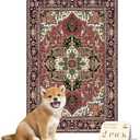 nunubaby Washable Pee Pads for Dogs, Stylish, Non-Slip and Leak-Proof Pee Pads. Reusable Potty Pads for Dogs for Crates and Floors.(Red/Rect, 24" x36" )