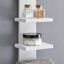 Danya B 5 Tier Wall Shelf Unit Narrow Smooth Laminate Finish - Vertical Column Utility Shelf Floating Storage Home Decor Organizer 5.1" x 6" x 30" (White), 30h X 6l X 5.1w