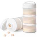 Termichy Stackable Formula Dispenser Portable Milk Powder Container, 2 Pack, White