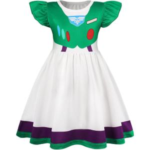 Eledobby Cowgirl Costume Girls Toddler Princess Dress Up Halloween Cosplay Outfits Christmas Birthday Gift (3-4T, Buzz Dress A03380)