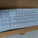 LexonElec Typewriter Style Retro Mechanical Gaming Keyboard, Vintage Steampunk with White LED Backlit, Wired 104-Key Blue Switch Cute Keyboard, Round Keycaps Knob Control for PC/Laptop/Mac (Blue)