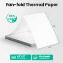 Thermal Printer Paper 8.5x11 Inch, 100 Sheets US Letter Size Foldable Paper, Long-Term Archival Quality, Compatible with CamScanner P1 Pro Printer, Moisture-Proof Packaging (100 Sheets)