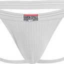 Breathable Mesh Jockstraps for Men, Cotton Pouch Athletic Supporters for Men (White, L)