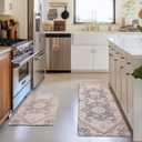 FRESHMINT Anti Fatigue Kitchen Mats Set 2 PCS, Waterproof & Non-Skid Boho Kitchen Rugs, Cushioned Kitchen Floor Mats for Standing Washable Comfort Kitchen Runners for Lanudry, Office, Sink