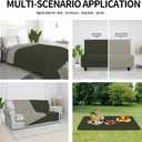 Easy-Going 100% Waterproof Dog Bed Cover Reversible Leak Proof Couch Cover Washable Sofa Cover Furniture Protector Blanket for Pets Kids Children Dog Cat (96x90 Inch, Army Green/Beige)