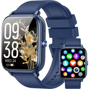 Smart Watch for Men Women, Fitness Tracker (Answer/Make Call), 1000 mAh Battery, 120+ Sport Modes, Step Counter/Sleep Monitor Fitness Watch, Smartwatch for Android/iPhone (Deep Blue)
