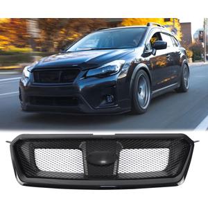 Front Sporty Black Mesh Grille Grill Assembly Compatible with 2012-2016 Impreza and 2013-2015 XV Crosstrek 2016 2017 Crosstrek J1010FJ010V2