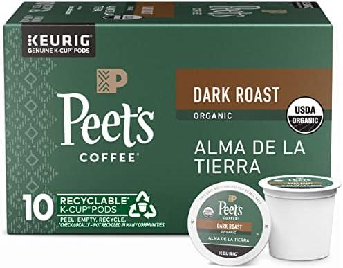 Peet's Coffee, USDA Organic Dark Roast Keurig K-Cup Pods - Alma de la Tierra 10 Count (6 Box of 10 Pods)  EXP: 12/16/2025
