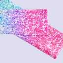 Gymnastics Leotard for Girls Long Sleeve Tumbling Outfit Sparkly Athletic Dance Bodysuit Size 2-12 Years Old (3-4T, Green Pink)