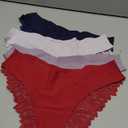 FINETOO 6 Pack Sexy Underwear for Women Silky Seamless No Show Panties Ladies Lace Bikini Lightweight Cheeky Hipster (Small, Black&purple&pink&dark Blue&red&apricot)