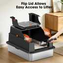Stainless Steel Cat Litter Box – XXXL Cat Litter Tray with Top Entry, Black