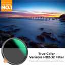 K&F CONCEPT 55mm True Color Variable ND2-32 (1-5 Stops) ND Lens Filter, Adjustable Neutral Density Filter with 28 Multi-Layer Coatings for Camera Lens