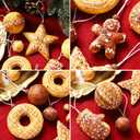 Baking Christmas Ornaments Set 43pcs Shatterproof Bread Gingerbread Thmed Christmas Tree Hanging Ornaments Decorations for Indoor Holiday Party Xmas Decor (Baking Set)