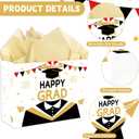 2 x HSKMAKE White 2026 Grad Gift Bag, Large Congrats Grad Gift Bag with Card and Tissue Paper, Class of 2026 Graduation Gift Wrap Bag for High School, College, Graduation Party Decorations Supplies