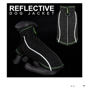 cyeollo Fleece Dog Jacket Reflective Dog Sweater Zipper up Small Doggie Coats with D Ring Jackets Indoor and Outdoor Warm Pet Clothes XL