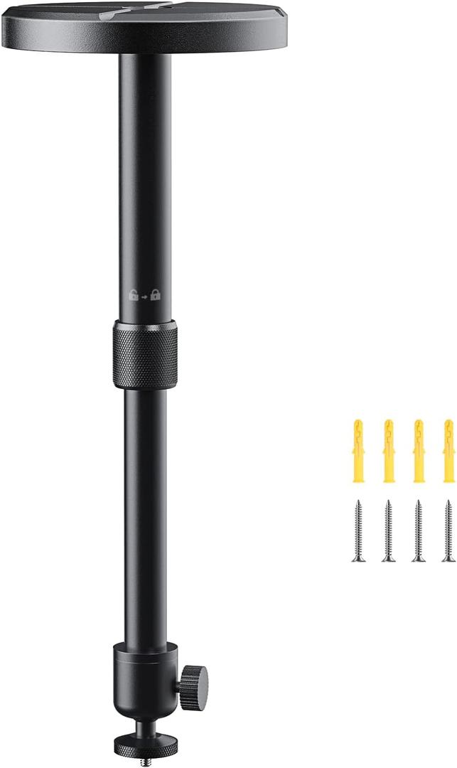 Aurzen Ceiling Projector Mount Bracket, 360 Rotation & 90 Tilt, Adjustable 9"-15" Length, -Inch Screw, Compatible with TMY, HAPPRUN, Yaber, Epson & Most Projectors