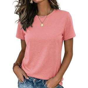 Zeagoo Womens Tshirt Short Sleeve Summer Tops Crewneck Casual Basic Tee Shirts Spring Clothes Trendy Outfit (L)