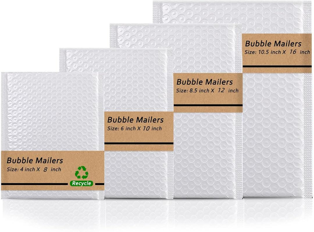 Bubble Mailers 4x8 inches 500pcs Padded Envelopes Mailers Sealing Shipping Bags for Small Business, Shipping Envelopes with Self Sealing, Waterproof and TearProof