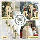 Artmag 12 Pcs Velvet Christmas Large Swag Bows 23.6x15.7 Inch Rustic Staircase Wreath Fireplace Vintage Bows for Christmas Tree Topper Holiday Indoor Outdoor Decor (Beige)