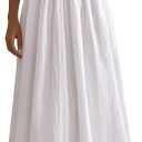 PRETTYGARDEN Maxi Dresses for Women 2025 Summer Casual Sleeveless Patchwork Flowy Vacation Sundress Knit Long Work Tank Dress (Large, White)