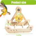 Bird Stand Perch Toy,Interactive Rocking Parakeet Toy and Perch, Wooden Exercise Wheel Cockatiel Toy, Intelligence Puzzle Enrichment Toys,Bird Playground Play Stands for Conure Budgie(C)