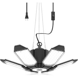 Plug in Linkable LED Shop Light, Super Bright 200W 20000LM Garage Light, 9.84ft Power Cord, 6500K Bay Lighting for Garage, Warehouse, Workbench, Workshop (1 Pack)