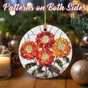 2 x Christmas Ornaments, 2.8in Ceramic Birth Flower Ornament, Xmas Decor, Christmas Tree Ornaments, Xmas Decorations for Tree, Holiday Ornament, Birth Flower Gifts, Gift Ideas, Gifts for Women - Oct