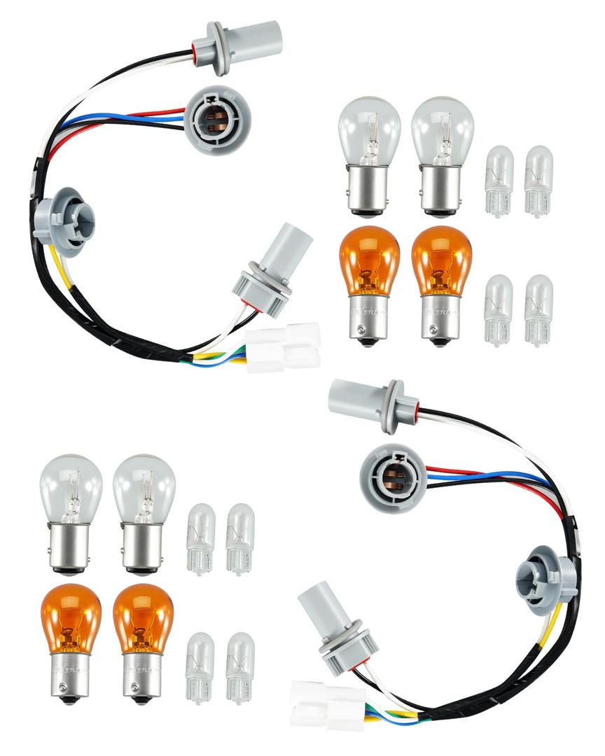Tail Lamp Holder and Wiring Fit for Sonata Sedan 4 Door 2.0L 2.4L 2011 2012 2013 2014 Replace 92450-3Q000 924503Q000 92450 3Q000, 2 Pack Tail Light Harness Socket with 16 Bulbs