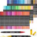Mogyann Markers for Adult Coloring - 72 Dual Tip Brush Pens for Books