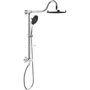 Tearel 9 Inches Rainfall Shower Head and Handheld Showerhead Combo Shower System with Slide Bar, Chrome