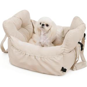 Pet Car Seat Box, Dog Booster Car Seat for Small Dogs Up to 25 lbs, Anti-Escape Safety Leash, Waterproof Washable Cover, Travel Carrier Bed