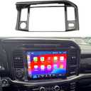 Carbon Fiber Style Center Console Dashboard Panel Navigation Frame Cover Trim Interior Accessories for Ford F150 2021+ Navigation (24-25 high Configuration)