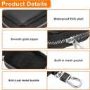 Earbud Case, Headphone Storage Case for AirPods 4/1/2/3/Pro 2, PU Leather Zipper Carrying Pouch Earbuds Bag with Keychain for Wireless Earphones, Wired Headphone & USB Cable - EJB 1 PCS Black