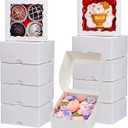 RomanticBaking 40 Pack Bakery Boxes 4x4x2 Inches Cookies Boxes Mini Bundt Cake Boxes Pie Boxes Cinnamon Roll Treat Boxes Chocolate Truffle Boxes Party Wedding Favor