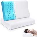 Contour Memory Foam Pillows 2 Pack King Size Orthopedic Bed Pillow for Sleeping Side Back Stomach Sleeper Cervical Pillow for Neck Pain Relief
