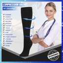 3 Pairs Compression Socks for Women & Men 15-20 mmHg,Best Support for Cycling Athletic Hiking Running (Black, S)