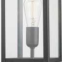 GLOBE Electric 44384 1-Light Outdoor Lamp Post Light Fixture with Base Adaptor, Matte Black, Clear Glass Inserts, Weather Resistant Exterior Lighting, Modern Security Lights, E26 Base
