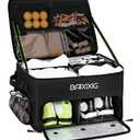 BAIXIXIG Golf Trunk Organizer, 2-Layer Storage with Shoe Pocket, Storage for Golf Accessories, Gifts for Golfers, Black