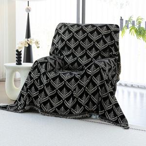 Leaf Couch Blanket Cover,Chenille Sofa Covers Washable for Dogs,Couch Covers for Sofa, Soft Slipcovers for Couches and Sofas Pet Friendly for Recliner1pc, Black, 71"71"