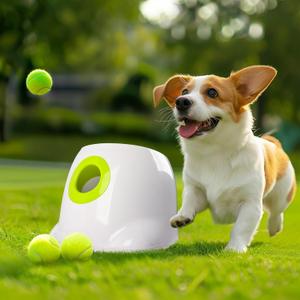 AFP Automatic Ball Launcher for Dogs Dog Fetch Ball Thrower Interactive Puppy Pet Ball Launcher for Small & Medium Dogs Indoor/Outdoor Dog Ball Thrower Machine 3 Balls Included (2 inch)