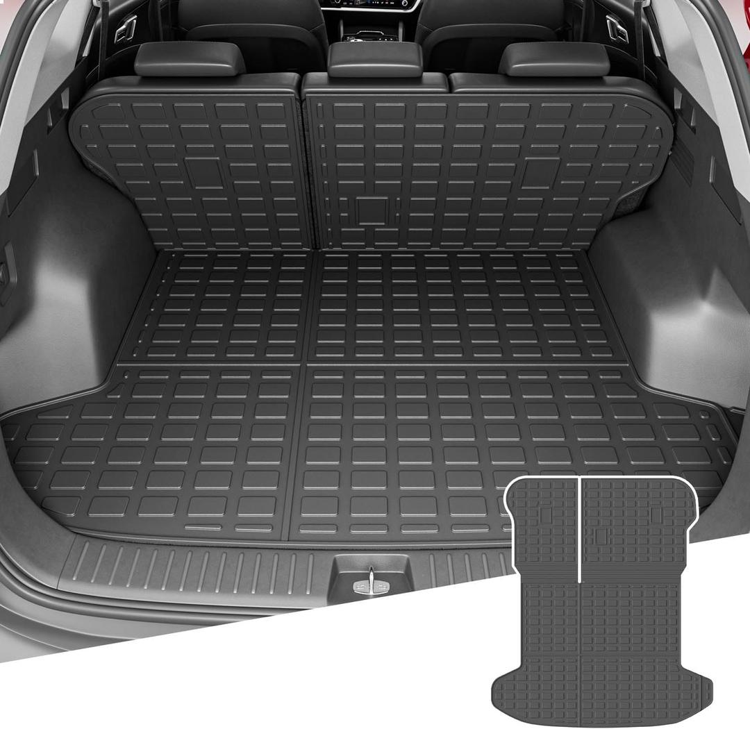 powoq Cargo Mat Compatible with 2023-2025 Kia Sportage Trunk Liner with Backrest Mat TPE Replacement for 2023-2025 Kia Sportage Accessories (Trunk Mat with Backrest Mat)