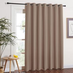 NICETOWN Blackout Blinds for Patio Door - Sliding Door Insulated Blackout Curtains, Extra Wide Curtain for Villa/Hall/Parlor (100 inches W x 84 inches L, Cappuccino)