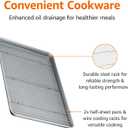 Amazon Basics Ceramic Nonstick Baking Sheets & Cooling Rack Set, Dishwasher Safe, Oven Safe, Half Sheet Size, Gray, 2-Pack