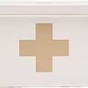Lassos Boutique Retro Enameled First Aid Box for Medicine Storage and Home Decor with Lid and Removable Tray