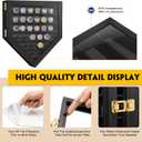 Championship Ring Display Case, 27 Ring Posts Sports Ring Display Case Wooden Shadow Box for Baseball Basketball Football Softball Award Rings Fan Souvenirs