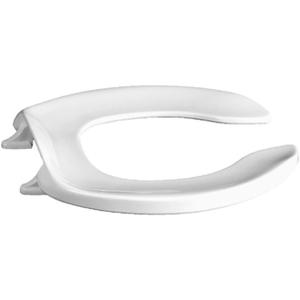 Centoco Round Toilet Seat, Heavy Duty Commercial, 300CC-001, USA, White | Plastic, Open Front No Cover, Zinc Plated Hinges, Made in the USA
